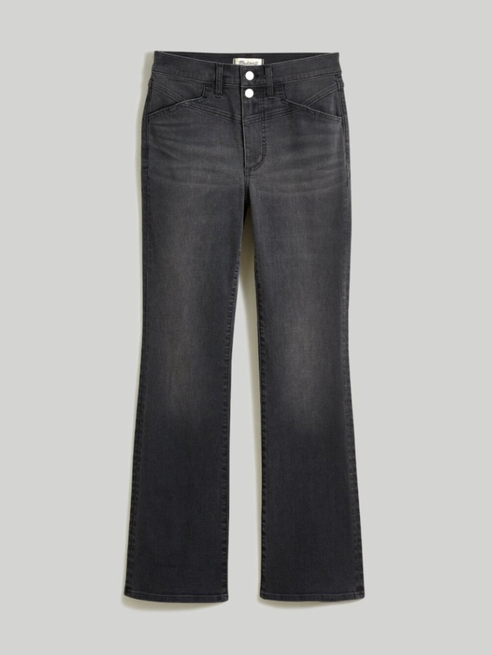 Madewell Mid-Rise Kick Out Cropped Jeans Washed Black 33T